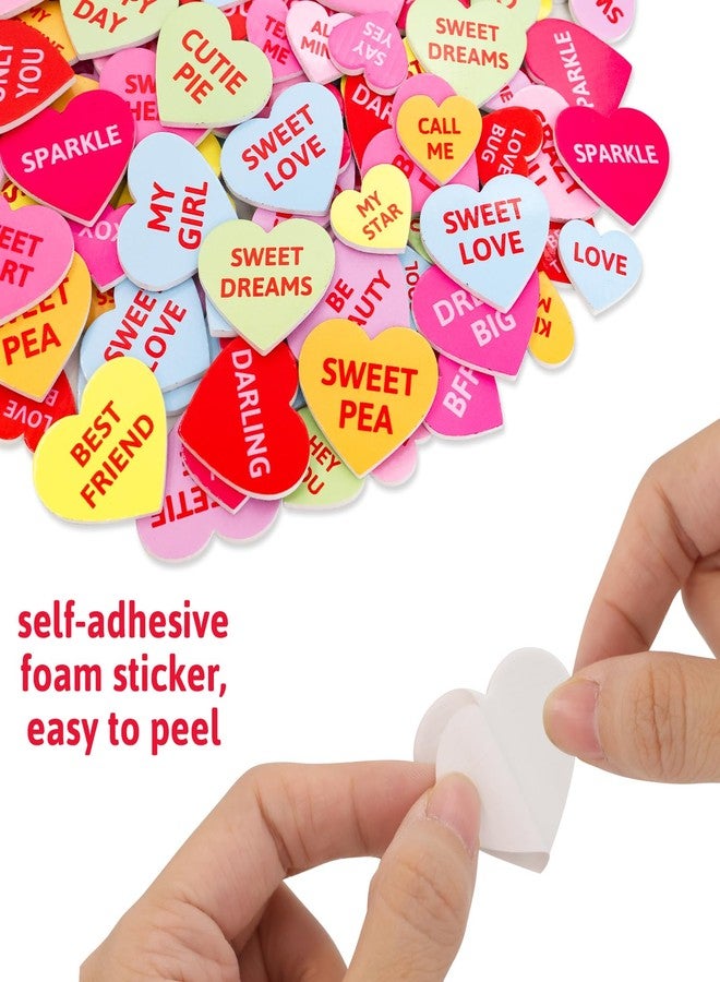 Fancy Land Valentines Day Foam Stickers Heart Shaped Conversation Sticker Colorful Decorative Labels for Valentine Crafts Scrapbook Favors Wedding Party Decoration Bridal Shower Supplies 200Pcs - Image 4